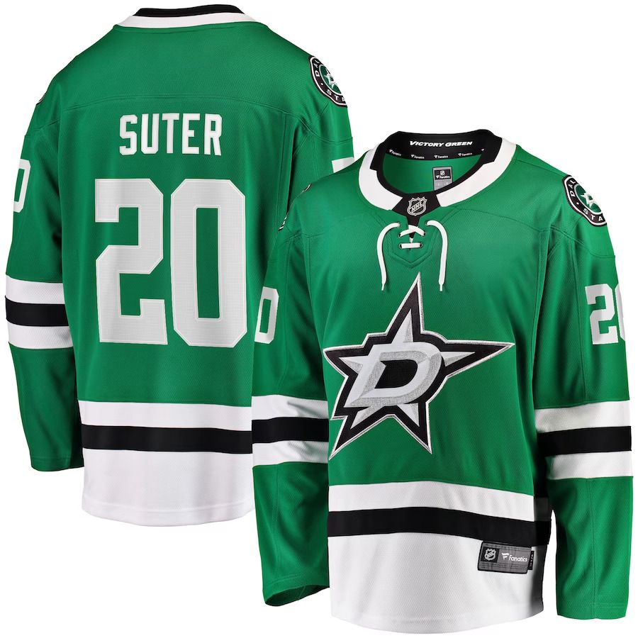 Men Dallas Stars 20 Ryan Suter Fanatics Branded Kelly Green Breakaway Player NHL Jersey